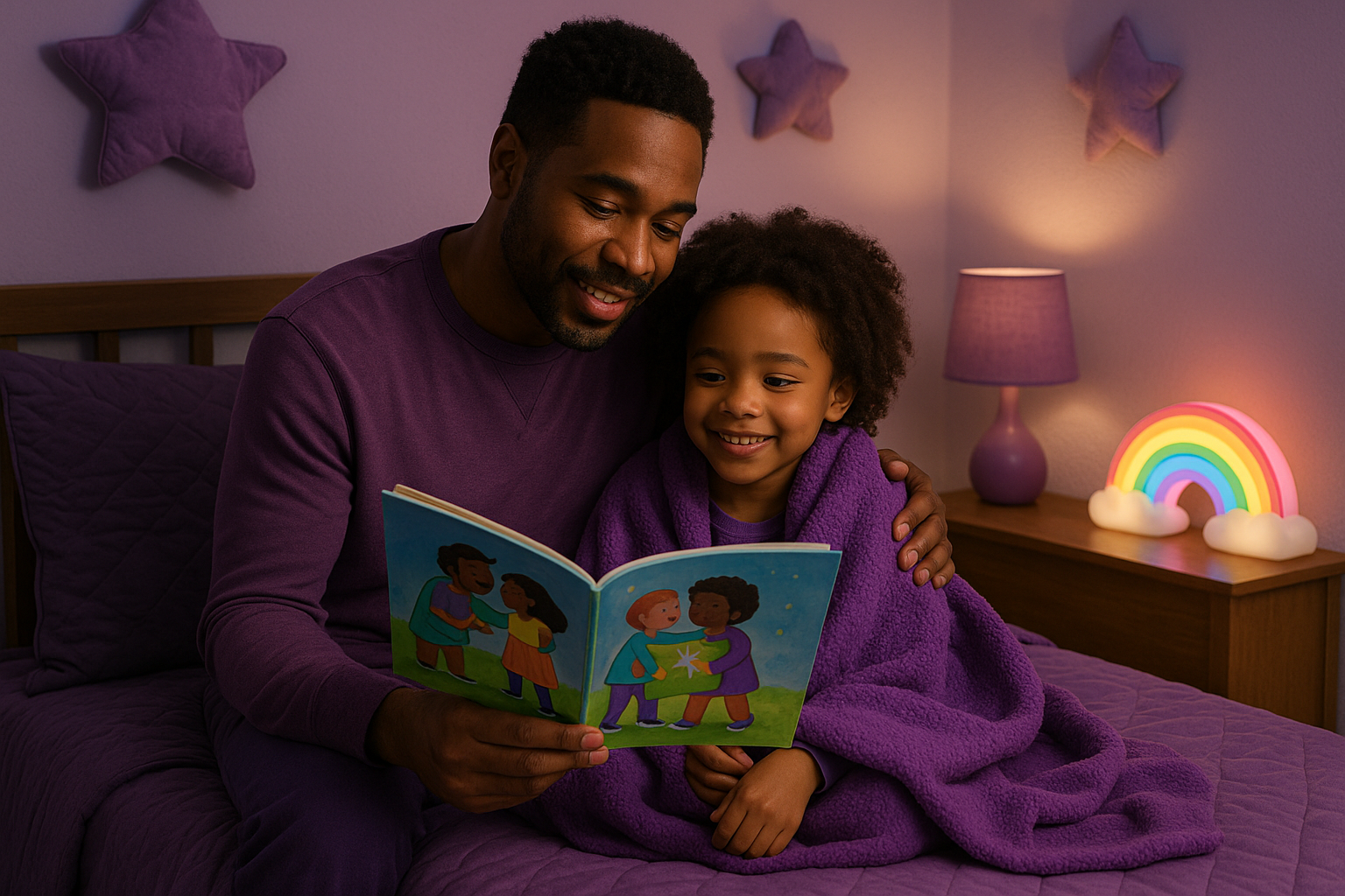 SpiritDay kindness and courage burst in bright purple. This special day champions kindness, inclusivity, and courage. Discover inspiring stories that teach empathy and celebrate uniqueness with Storypie’s audio library.