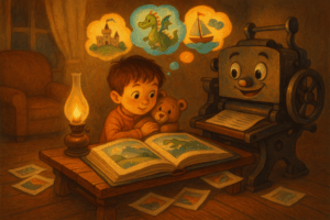 Discover how the printing press transformed rare books into shared treasures, sparking curiosity and imagination that still inspire children’s stories today. Explore age-tailored tales with Storypie.