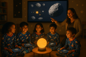 Asteroids are cosmic time capsules from our solar system's birth. Discover their secrets, explore the asteroid belt, and spark children's curiosity with Storypie's engaging audio stories.