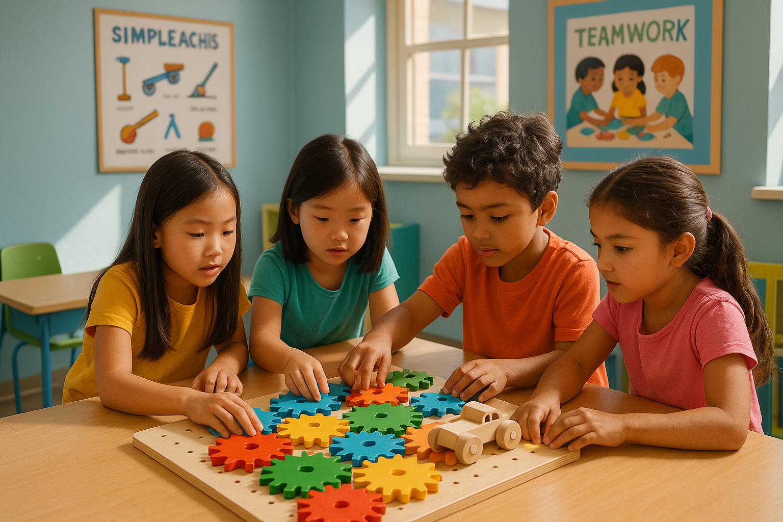 Discover how gears, tiny wheels with teeth, work in perfect teamwork to power bikes, clocks, and more. Learn about their history and how they teach kids important lessons about teamwork and motion.