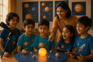Planetary orbits introduce kids to an exciting cosmic dance around the Sun. Discover elliptical paths, gravity's pull, and how planets race in unique ways through delightful stories at Storypie.