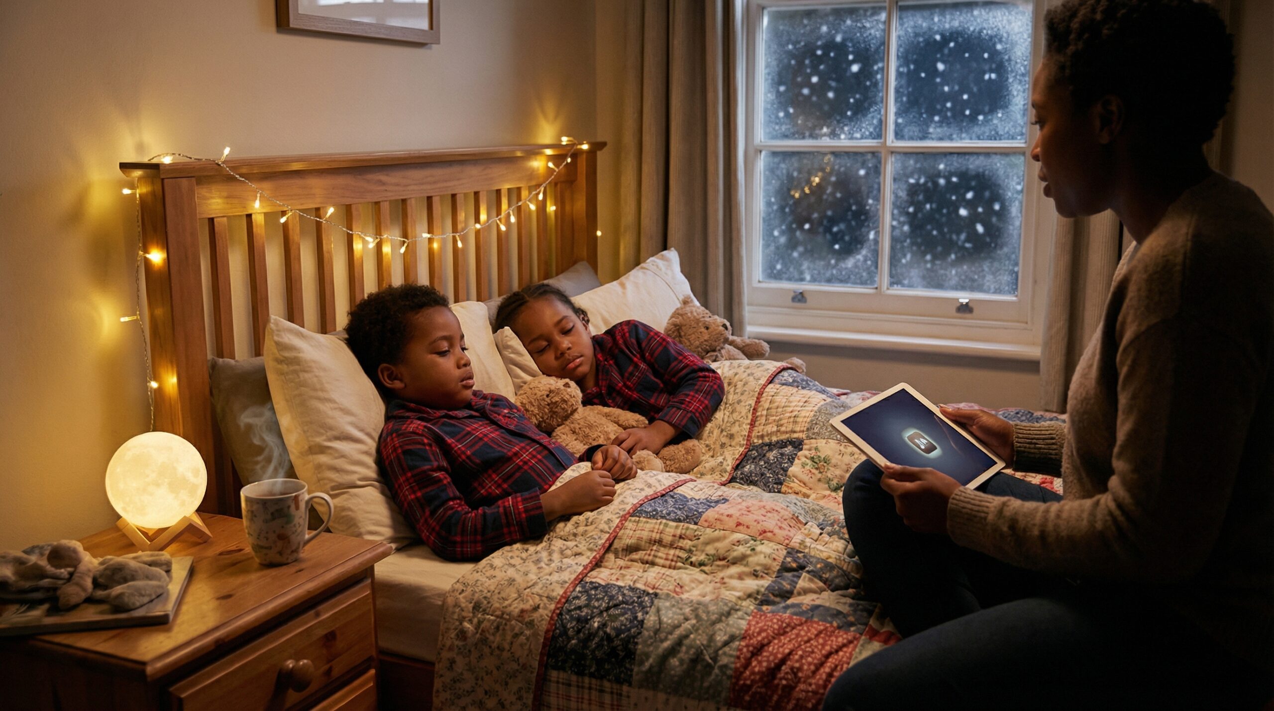A five-minute bedtime wind-down mini story ritual helps children relax and shift toward sleep. Short, repeatable cues and gentle audio create calm. Try one simple routine to make lights out feel soothing and steady.