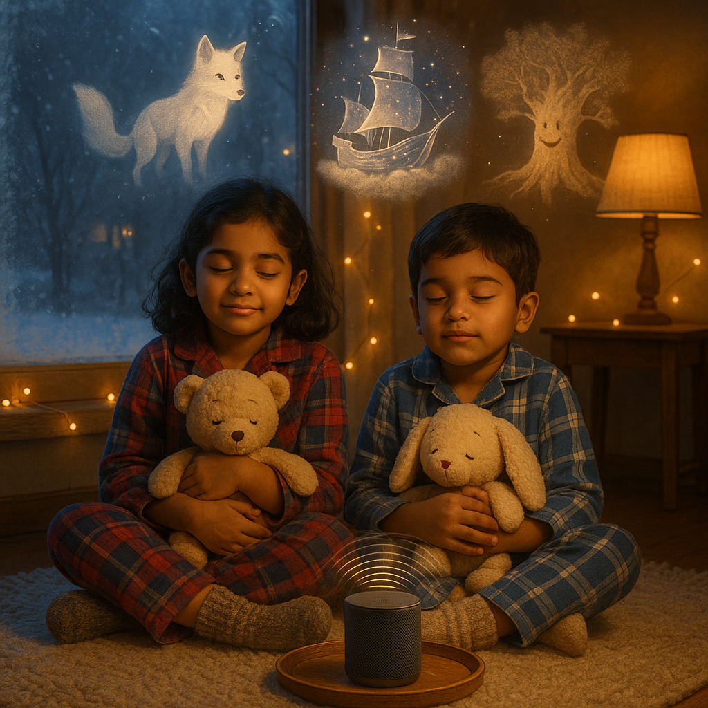 Audio-first listening reduces cognitive load, invites vivid mental images, and supports language growth in young children. Try a short Storypie episode to see how focused listening sparks imagination and calmer bedtimes.