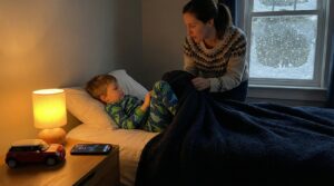 Short, repeatable bedtime mini story ritual helps kids settle. Use 3 to 7 minute tales, dim light, and steady timing to cue sleep, calm the body, and grow nightly parent-child connection.