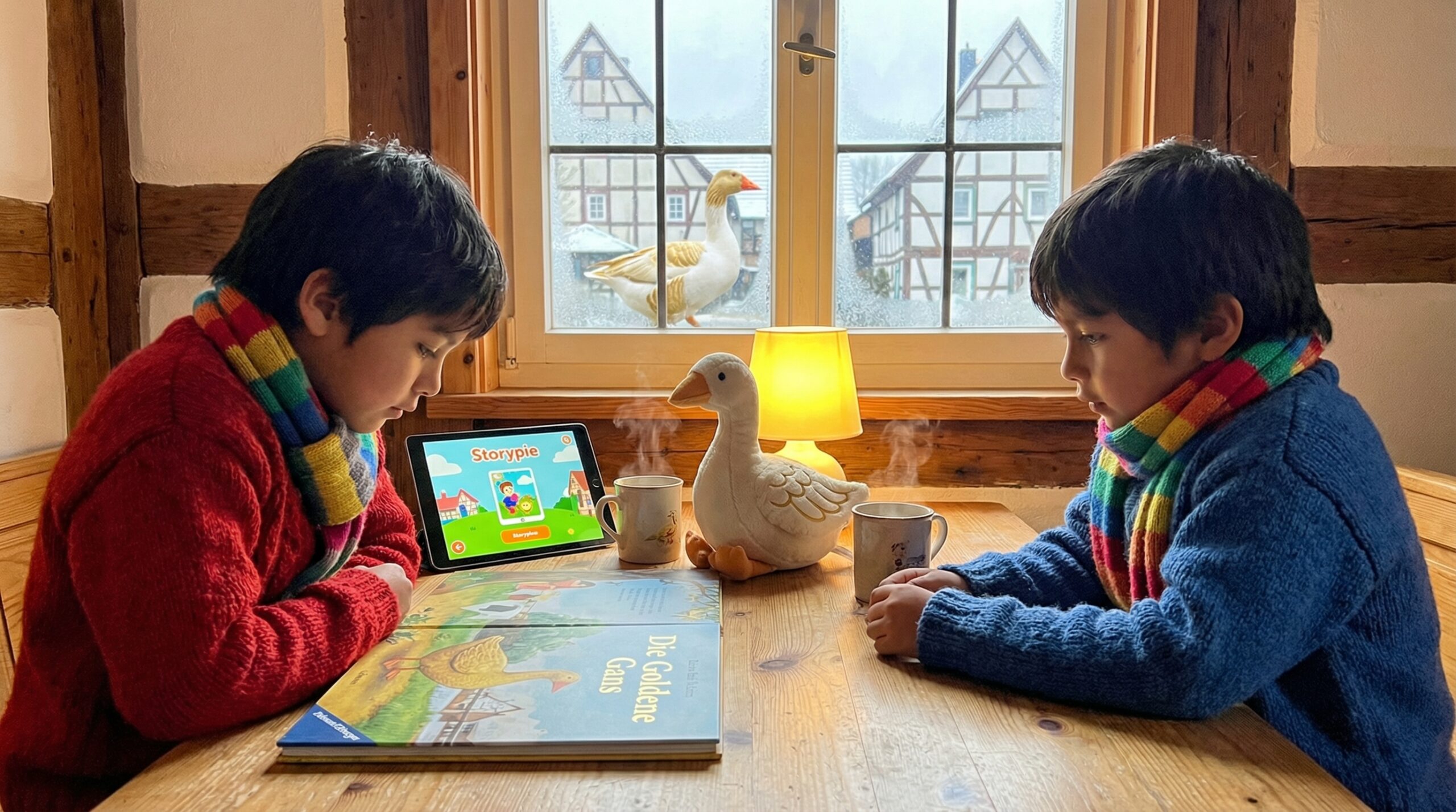 The Golden Goose - German is a short, comic Grimm tale full of sticky fun. A humble hero, a magical goose, and a laughing princess make this a perfect quick read for family storytime.