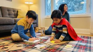 A cozy 15-minute weekend imagination challenge. Ask three prompts—name, superpower, one kind act—and make a hero together. Simple, inclusive, and perfect for preschoolers through teens.