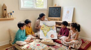 A playful, 10-minute tour of India for kids. Short facts, vivid places, wildlife highlights, and simple activities spark curiosity during quiet time. Read or listen to age-appropriate Storypie tales and explore together.