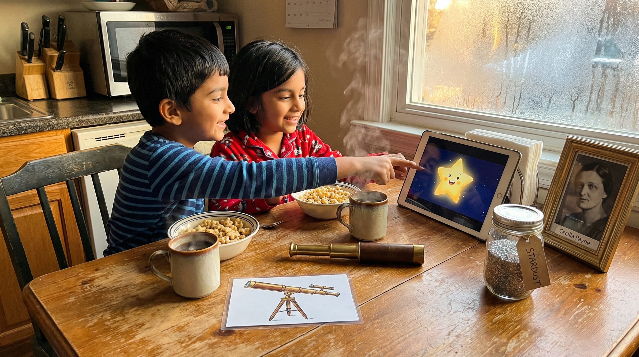 Stars for kids explained simply: what stars are, how they form, colors, life cycles, and why we are stardust. Short facts, a family moment, and simple activities to spark curiosity at breakfast or bedtime.