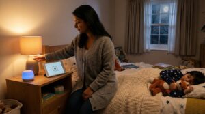 Short and steady, the bedtime wind-down mini story ritual uses a 3 to 7 minute audio cue to signal sleep. It calms kids, builds language, and becomes a comforting final step of the night.