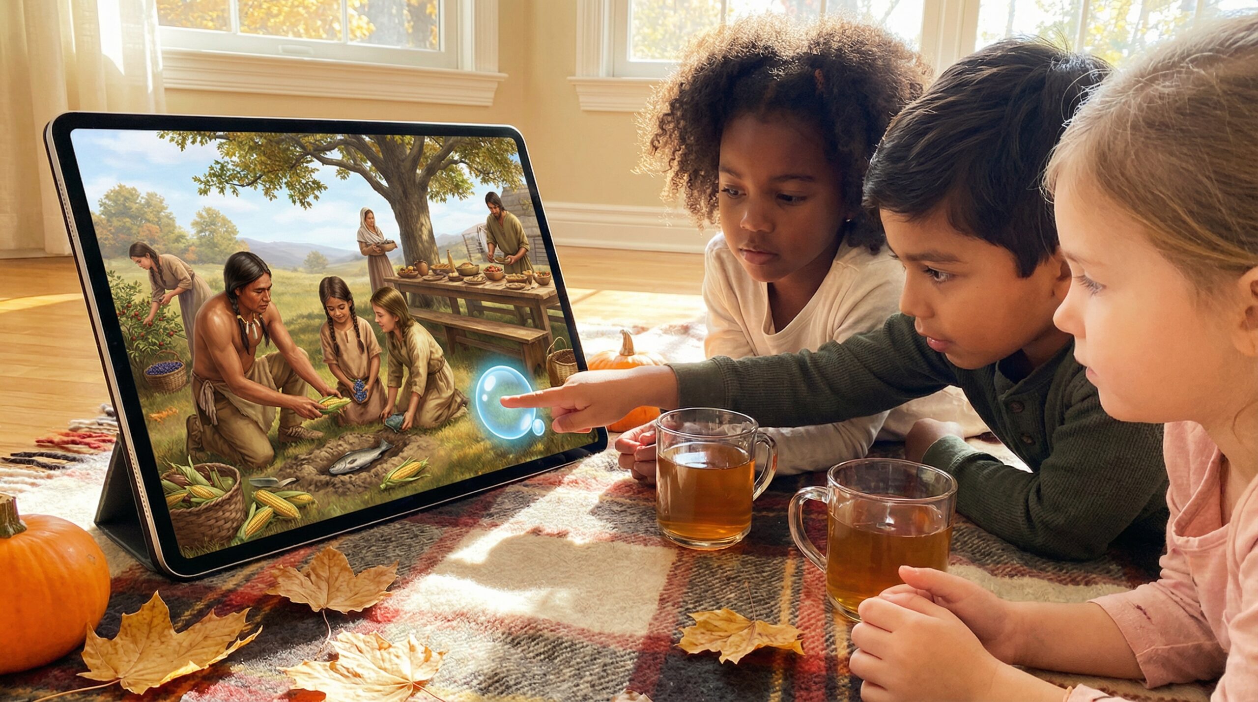 First Thanksgiving 1621 tells of a three-day harvest in Plymouth. Pilgrims and Wampanoag people gathered to share food, games, and help. This gentle retelling honors cooperation while inviting fuller history and Native voices.