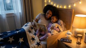 A five-minute bedtime mini story ritual gives families a simple, repeatable wind-down. It cues sleep, builds connection, and supports language. Try a short story tonight to make bedtime calmer, cozier, and more predictable.