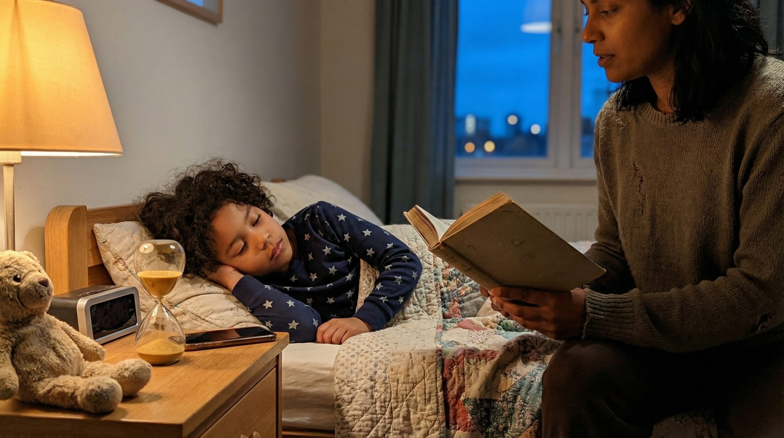 A bedtime mini story ritual gives families a five-minute wind-down. This short routine soothes kids, reduces screens, and builds a simple nightly cue to hush the day and invite sleep.