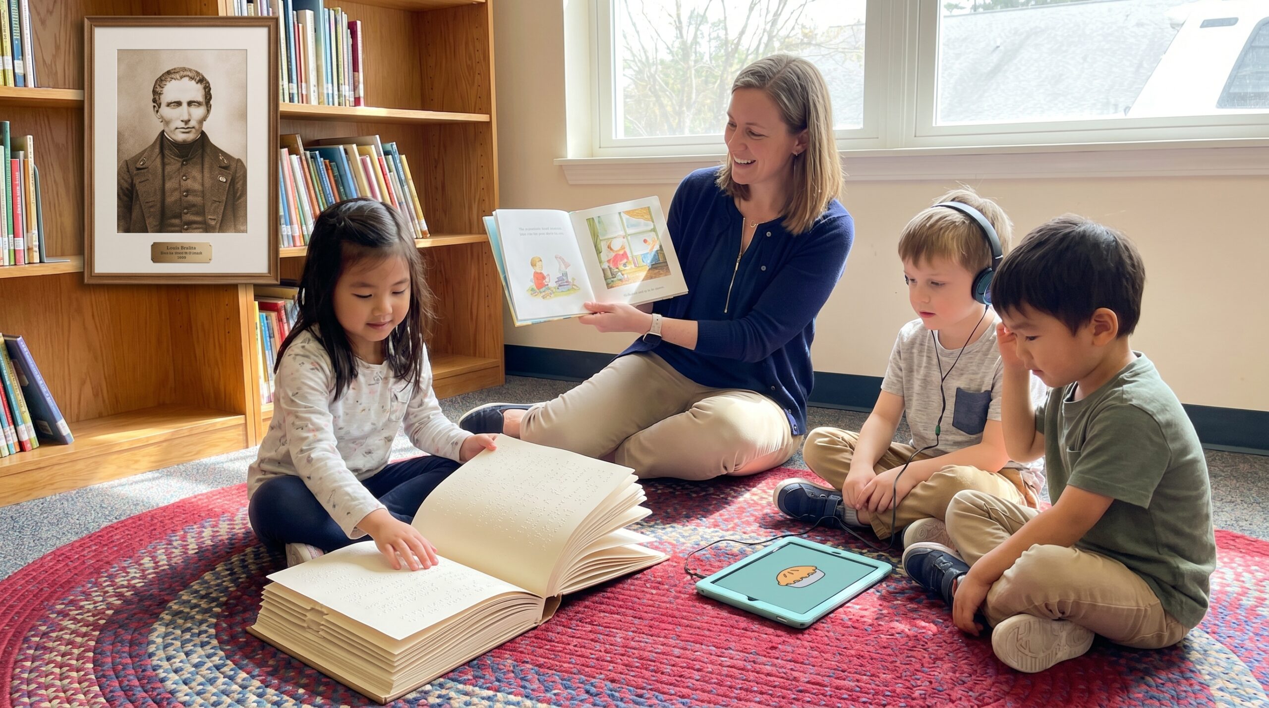 A warm, simple Louis Braille biography that follows his journey from Coupvray to the Royal Institute, his invention of the six-dot braille system, and why his tiny idea still opens books worldwide.