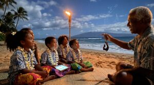 Maui and the Fish Hook Polynesian brings island wonder and cheeky heroism. This short post explains Maui, the hei matau, and why the tale matters. It points families to respectful sources and Storypie audio.