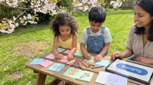 Ask a Story invites kids to submit tiny topic ideas. Share a single word or short phrase in the Storypie app. Weekly selections may be adapted into cozy stories published the next week.