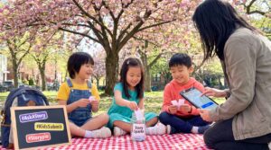 Submit Ask a Story prompts for next week: send two tiny words via the Storypie app. Parents approve ideas. Quick turnaround makes a short, family-friendly story the following week.
