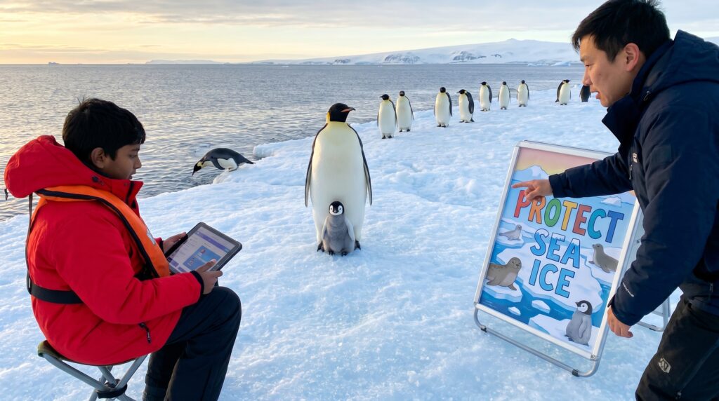 Discover clear, kid-friendly emperor penguin facts for kids. Learn about their life cycle, size, dives, parenting, diet, predators, and why sea ice matters. Try a simple family activity and a pledge to protect penguin homes.