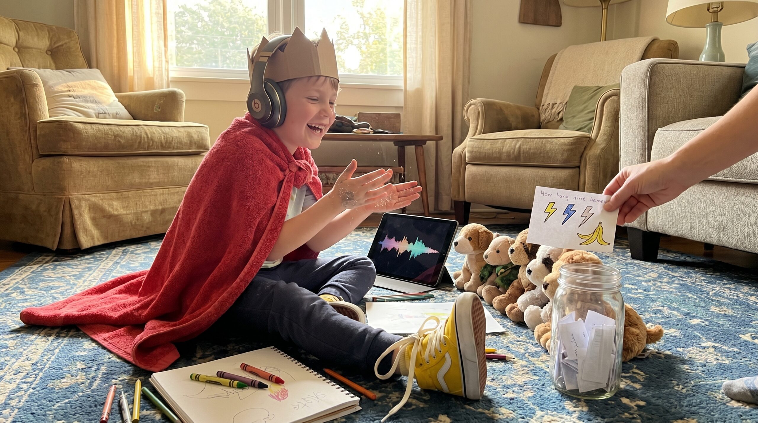 A short, joyful Weekend imagination challenge: create your own hero. Use simple prompts, low cost materials, and optional Storypie audio to spark big laughs in 15 to 45 minutes of family play.