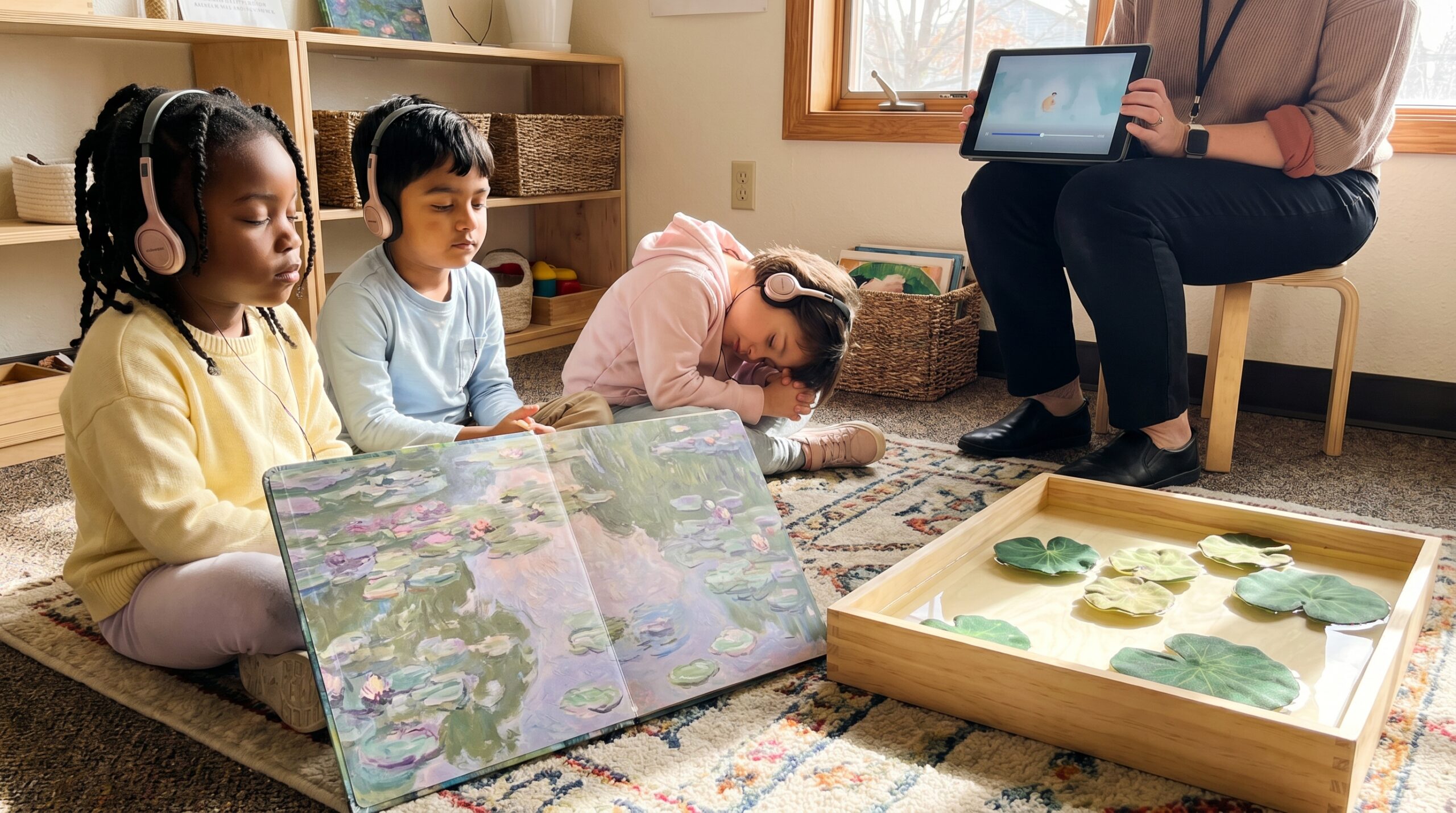 Water lilies for kids bring pond magic home. Learn about leaves, flowers, colors, growth, wildlife, safety, and a Monet audio from Storypie that invites calm and curious exploration.