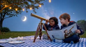 A warm, simple guide to the telescope for families. Learn how telescopes work, types, what you can see, safety tips, and quick ideas for backyard stargazing that spark curiosity in kids.