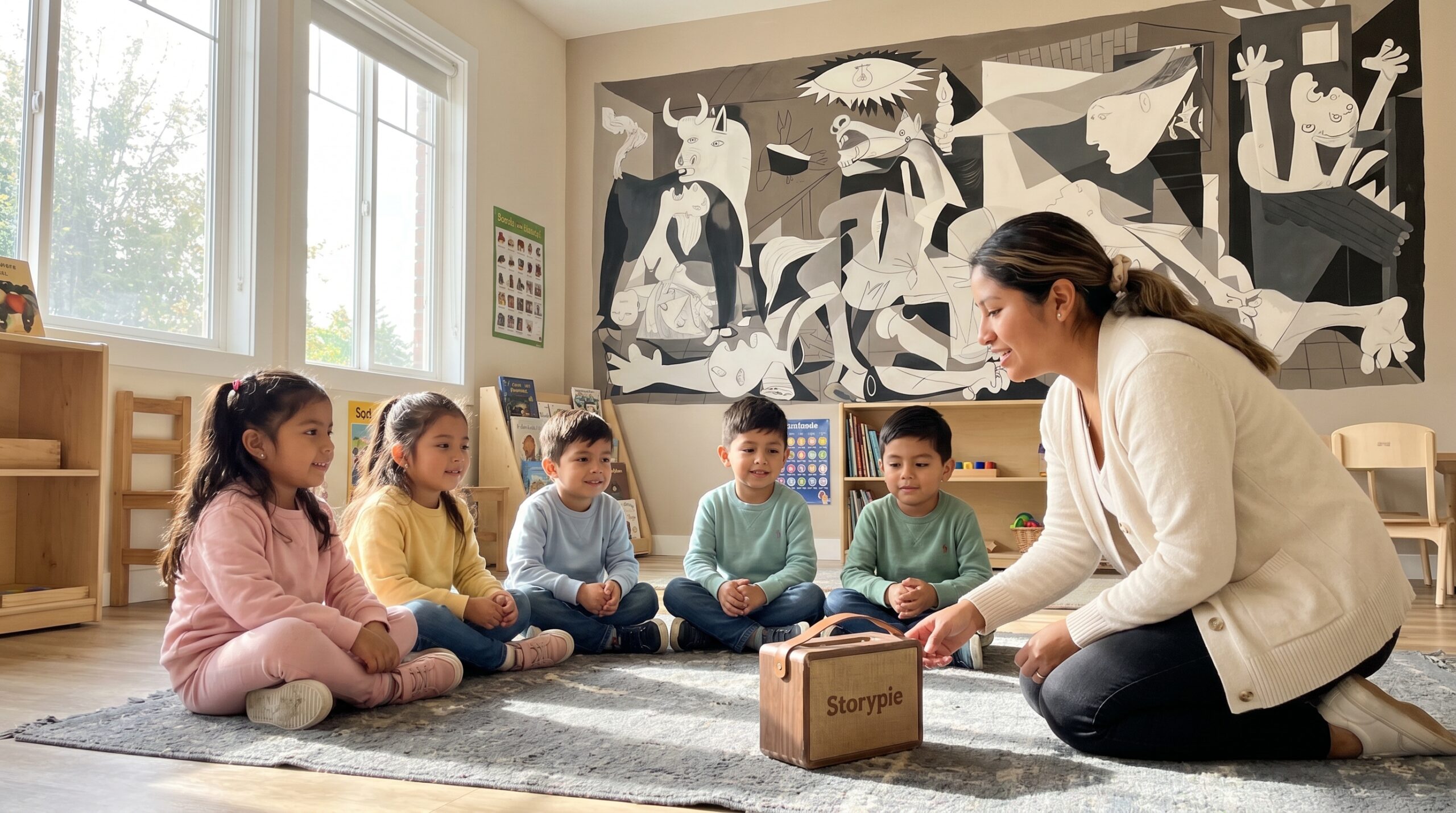 A warm, simple guide to Guernica painting for kids. Learn what the mural shows, why Picasso painted it, where it has lived, and why it still matters. Calm, clear facts for families and teachers.