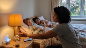Mini story bedtime ritual: a short, steady nightly pause that helps children settle. Rooted in tradition, it uses predictable rhythm, soft cues, and cozy objects to support sleep, language, and attachment in busy family life.