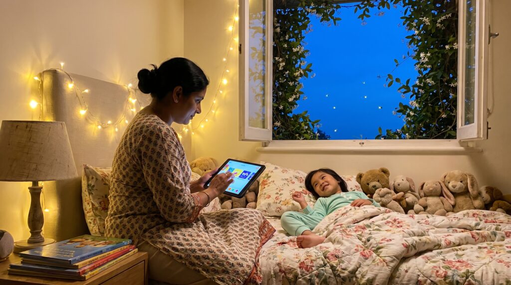 Discover the bedtime wind-down mini story ritual: a calm, short audio tale that cues sleep, builds closeness, and soothes evenings. Try five-minute Storypie mini stories to make nights calmer and cozier for little ones.