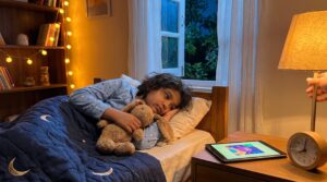 A bedtime mini story ritual uses a 3–5 minute story to cue sleep and calm evenings. Predictable, short, and cozy, it supports sleep, language, and parent-child closeness with gentle, repeatable cues.