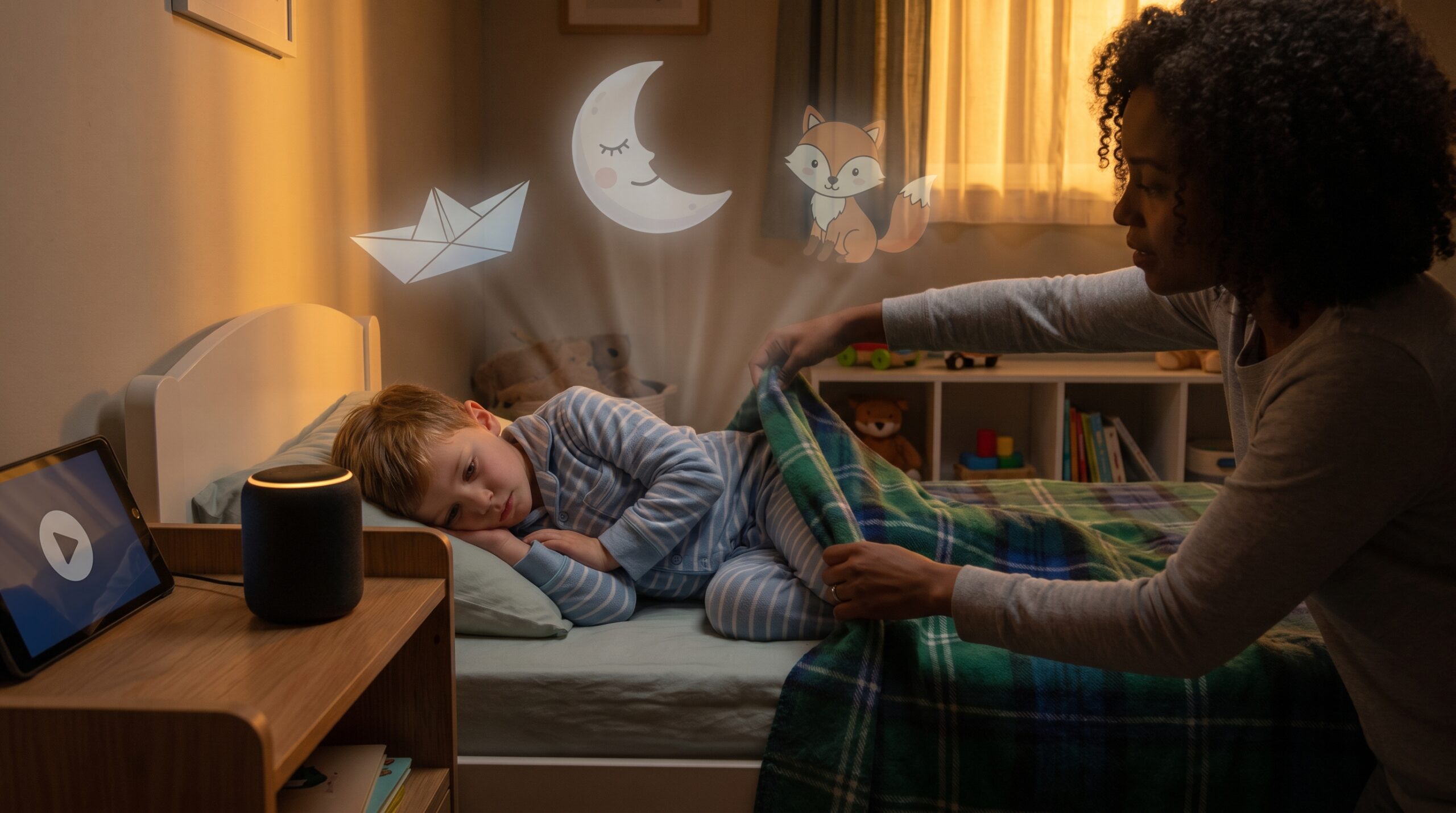 Choosing audio-first lowers cognitive load and lights imagination. Spoken stories leave room for thinking, support language growth, and help kids relax. Try a short Storypie story tonight for calmer evenings and brighter play.