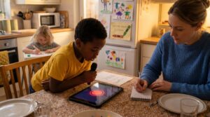 Ask a Story kids submit topics invites one simple idea each week. Families send a short seed and Storypie may turn it into a family-friendly audio story. Submit in-app for next week's selection.