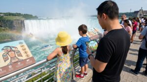 A warm, family-friendly guide to Niagara Falls. Learn how glaciers made the gorge, why the falls feel enormous, top kid-friendly experiences, safety tips, and where to find Storypie stories for every age.