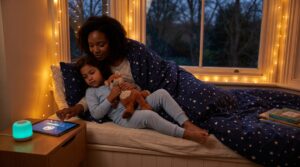 A bedtime mini story ritual is a short, steady closing to the day. Usually three to ten minutes, it uses predictable, gentle cues to signal sleep. Small, repeatable, and powerful for families.