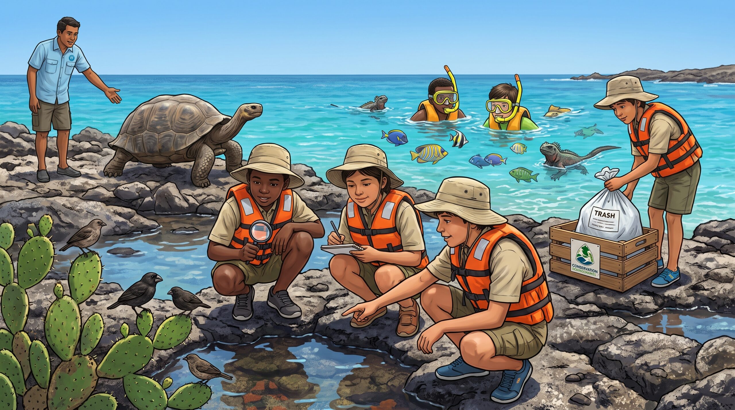 A short, bright guide to the Galápagos Islands for kids. Learn where the islands are, meet unique animals like finches and tortoises, and see how conservation helps protect this very special place.