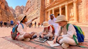 Petra for kids: A warm, family-friendly guide to Jordan’s Rose City. Discover Nabataean history, clever waterworks, visitor tips for children, and links to Storypie stories for every age.