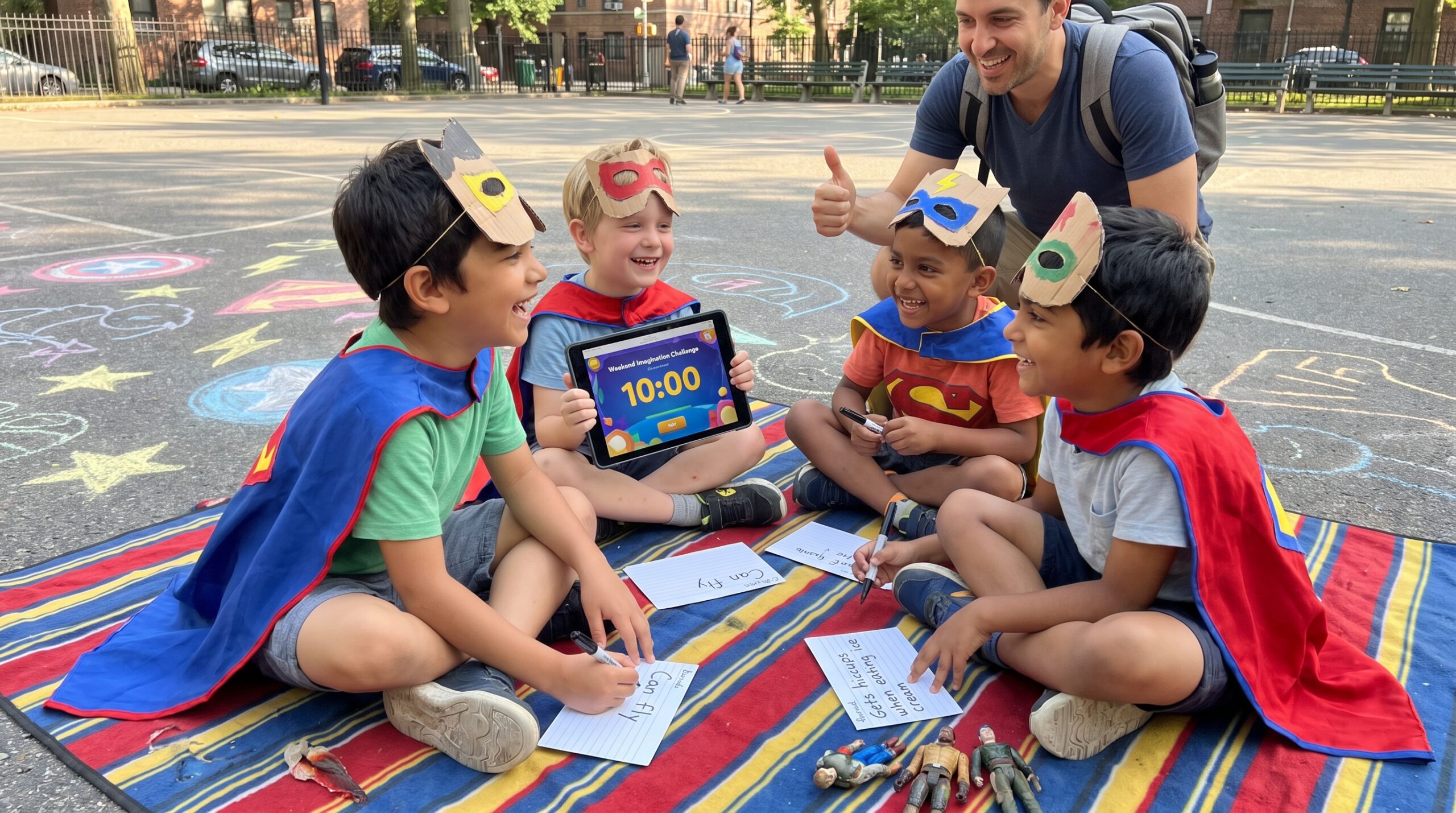 A quick weekend imagination challenge: create your own hero in ten minutes. Name a power, pick a silly weakness, and spark creativity, language, and confidence for kids ages 3 to 12.