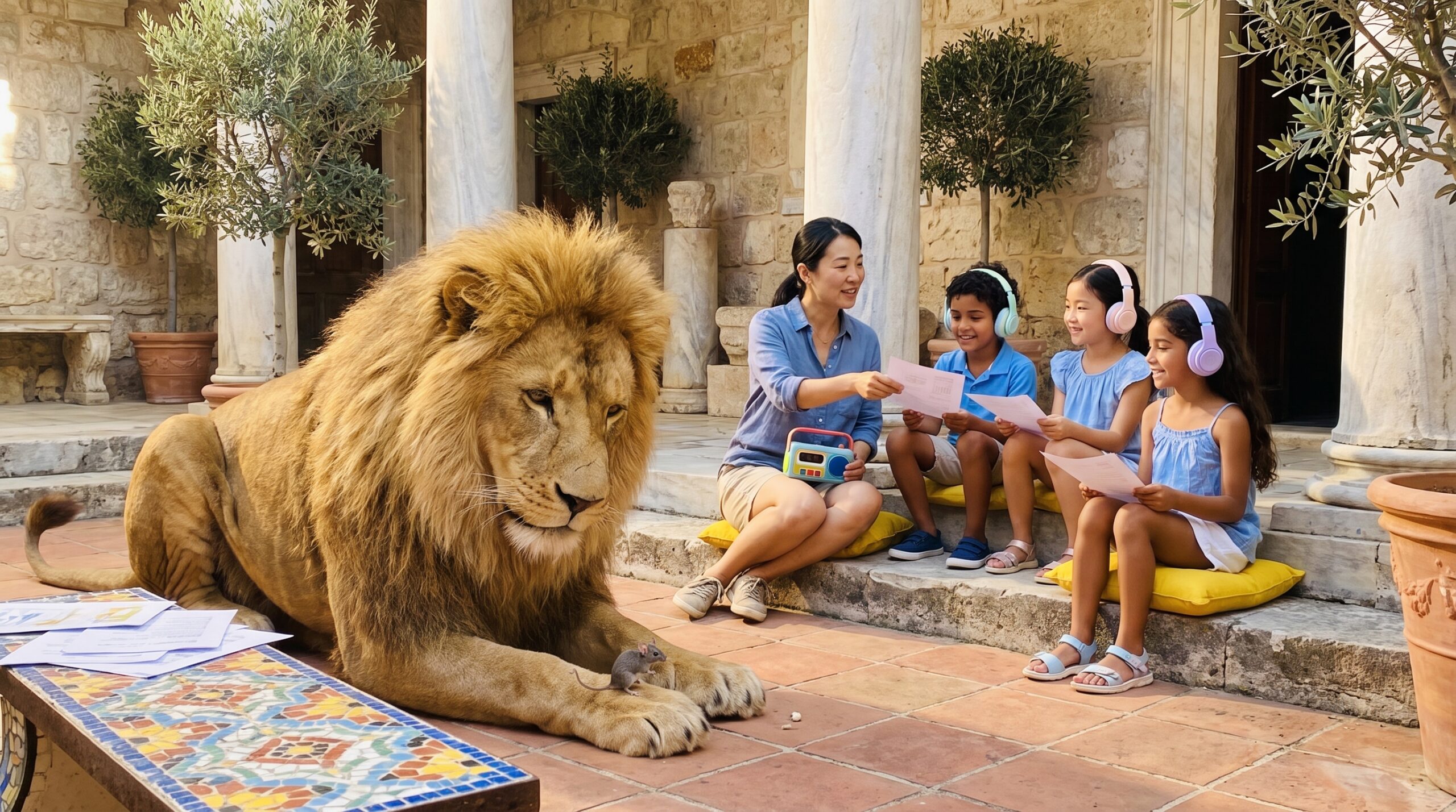 Aesop’s little classic, The Lion and the Mouse - Greek, mixes ancient roots and simple charm. This short fable teaches mercy and humility. It travels through Greek, Latin, and many modern retellings, and lives on Storypie.