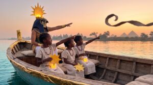 A warm, simple look at Ra - Ancient Egyptian god. See his falcon head, sun disk, solar boats, and nightly battle with Apep. A gentle, kid-friendly myth to spark wonder for families and classrooms.