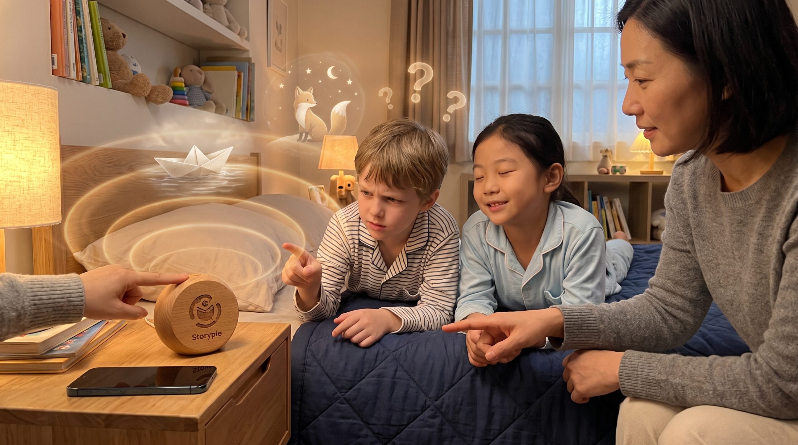 Audio-first bedtime stories replace screens with listening. They lower visual cognitive load, calm kids, and spark imagination. Try swapping a short screen slot for Storypie audio to see the change.