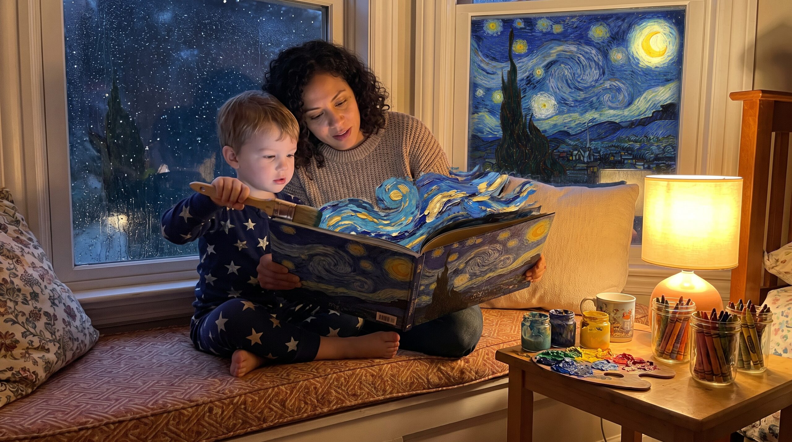 A warm, short guide to The Starry Night for kids and families. Learn the painting's story, major elements, paint technique, and quick activities to make a gentle bedtime ritual of art and wonder.