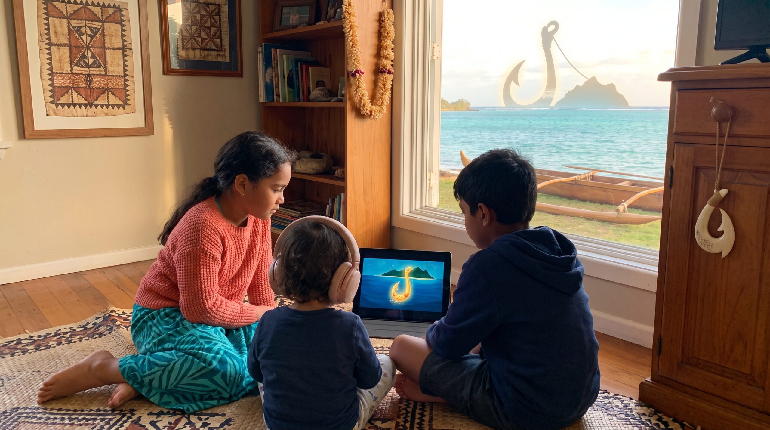 A warm, easy overview of Maui and the Fish Hook - Polynesian. Learn how the magical hook links trickster Maui to land, art, and island memory. Find age-ready versions on Storypie.