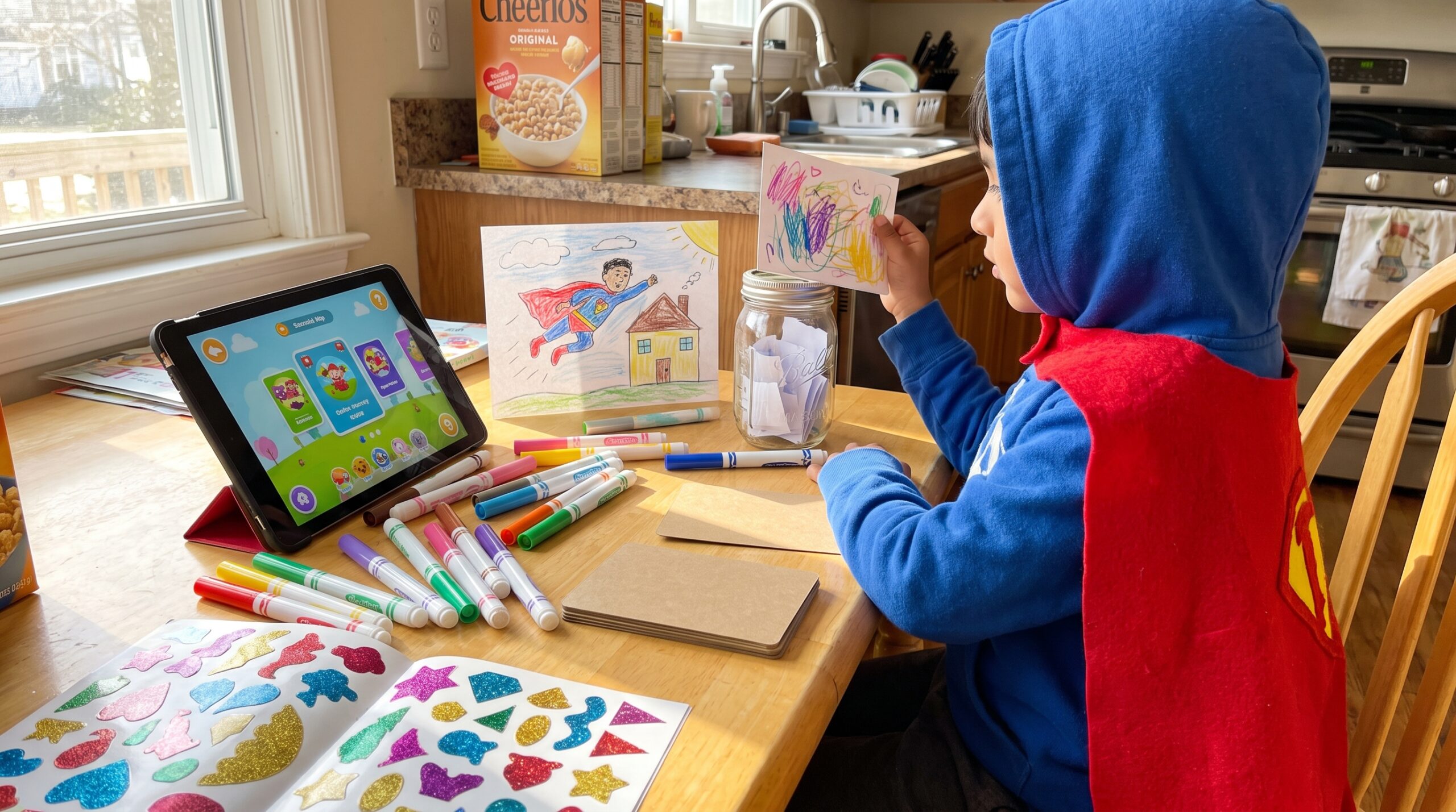 A playful ten-minute prompt. The weekend imagination hero challenge asks children to name a hero, pick one power, and choose a kind habit. It boosts vocabulary, empathy, and tidy-up missions with a wink.