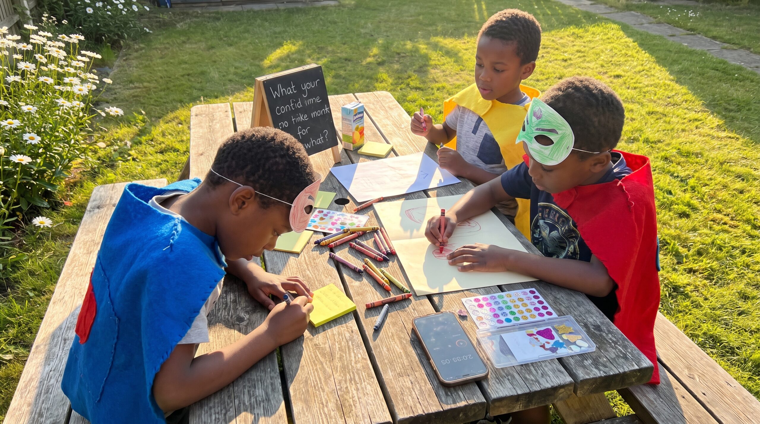 A short, joyful weekend activity. The create your own hero challenge asks kids to name a hero, choose a power, and pick one kind deed. It fits a couch or picnic blanket and takes about ten minutes.