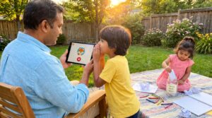 Ask a Story kids submit topics invites children to name one curiosity. Parents submit that quick idea through the Storypie app. Selected prompts become a narrated Storypie tale the next week.