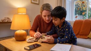 Try finishing tasks with kids tonight. Use a 10 minute timer, one clear goal, and a tiny celebration. These small wins clear clutter, build confidence, and cue calm for bedtime. Simple and surprisingly powerful.