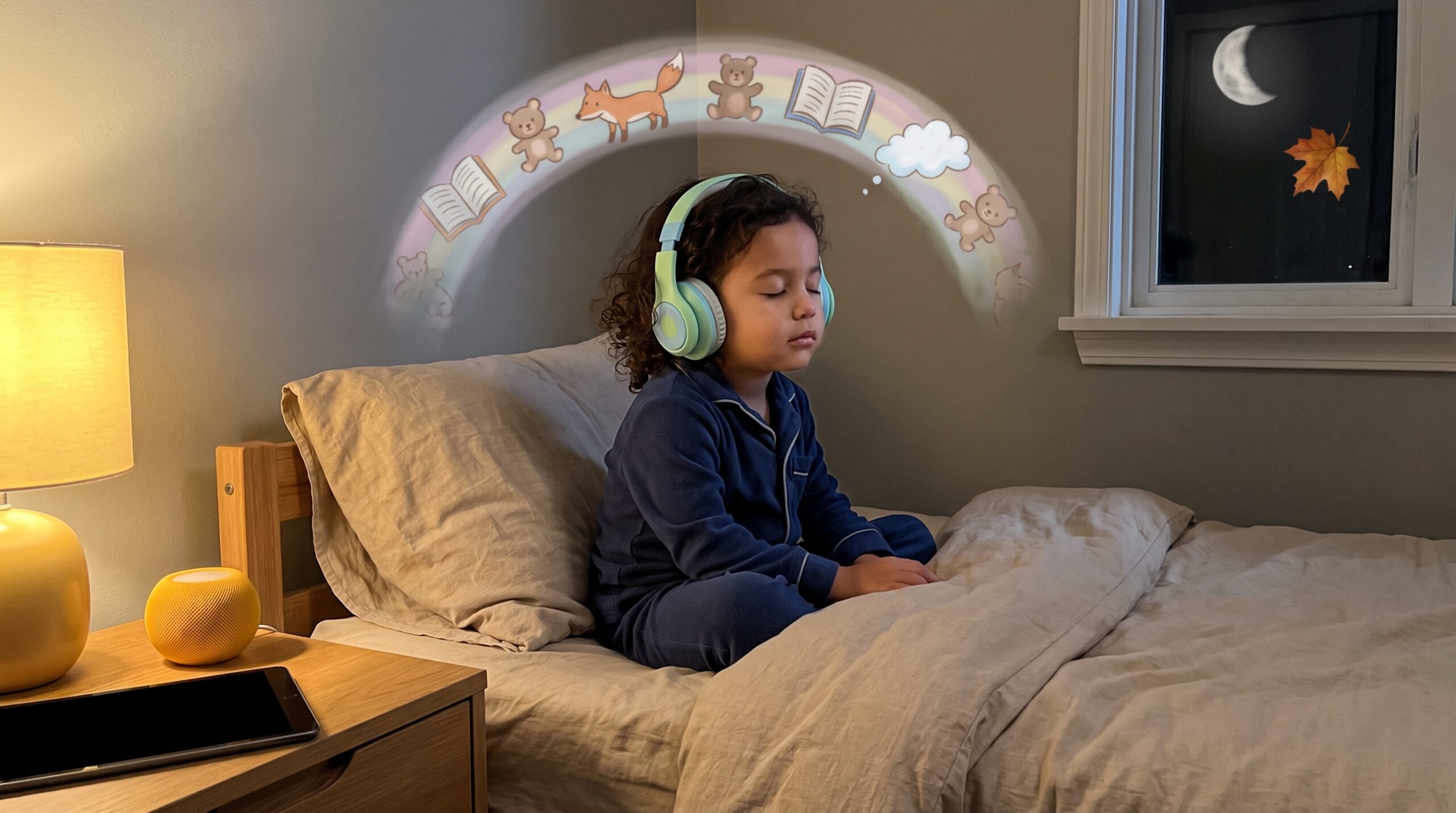 Audio-first cognitive load frees kids to imagine. When screens fall away, listening builds attention, vocabulary, and unique mental scenes. Try a short Storypie episode for calm bedtime moments and stronger imagination.