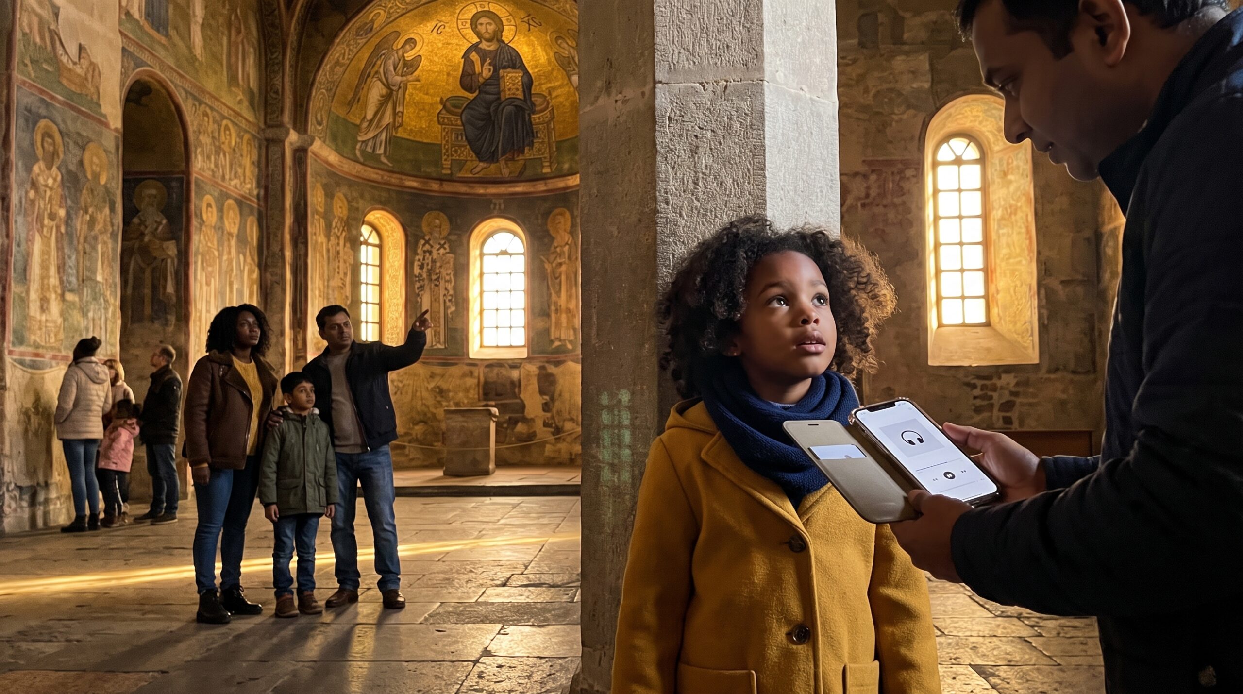 A warm, family-friendly guide to Saint Sophia Cathedral Kyiv. Discover its thousand-year history, the Oranta mosaic, museum rooms, and simple visitor tips and rituals to help children wonder and remember.