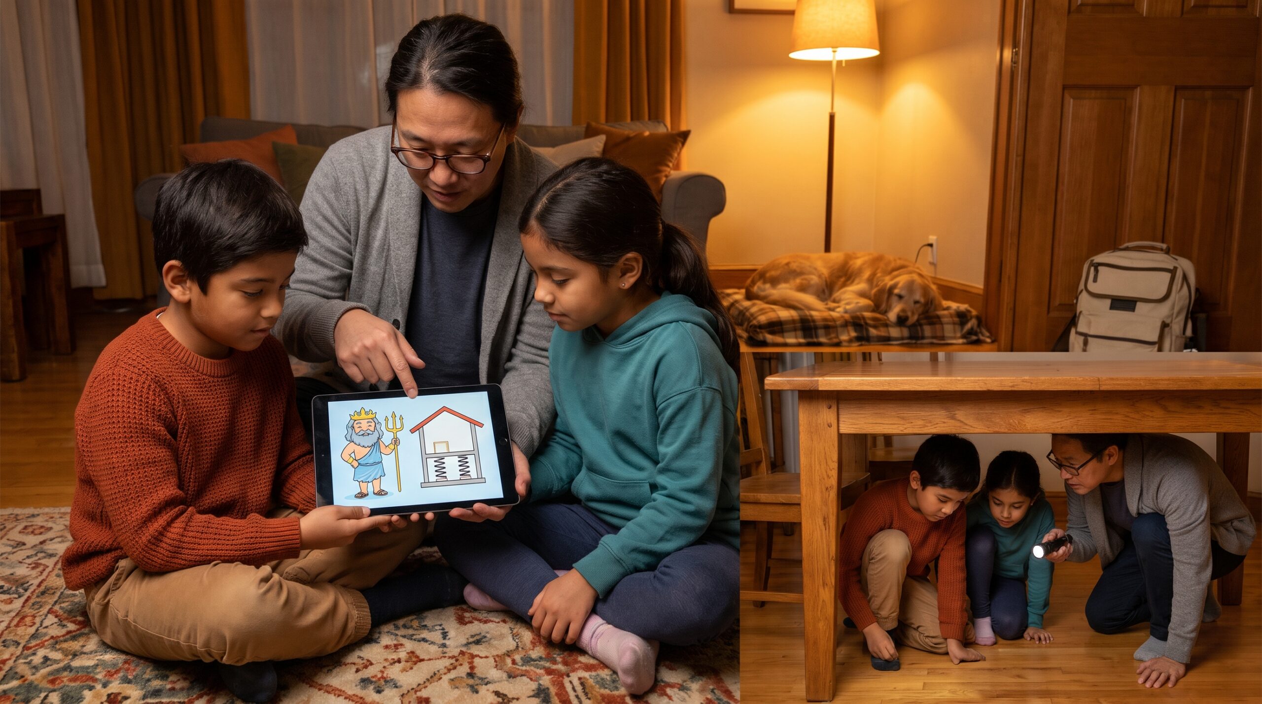 A cozy, calm guide to earthquake safety for families. Learn what earthquakes are, how scientists measure them, and simple family drills like Drop, Cover, Hold On. Short science, gentle practice, and practical home steps.