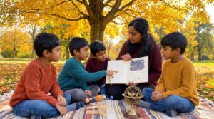 A warm, short Aryabhata biography for kids. Meet the ancient Indian mathematician and astronomer who used place-value decimals, estimated pi, and taught that Earth spins.